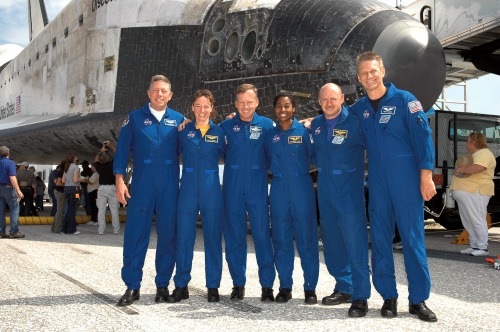 Crew of STS-121 after landing