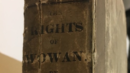 A Vindication of the Rights of Woman, 1792 in original binding. Typo “Rights of Wowan” on spine.