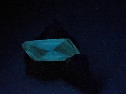 cc-da-wolf:One of the crystals popped out of the clay, but the other didn’t and it’s now