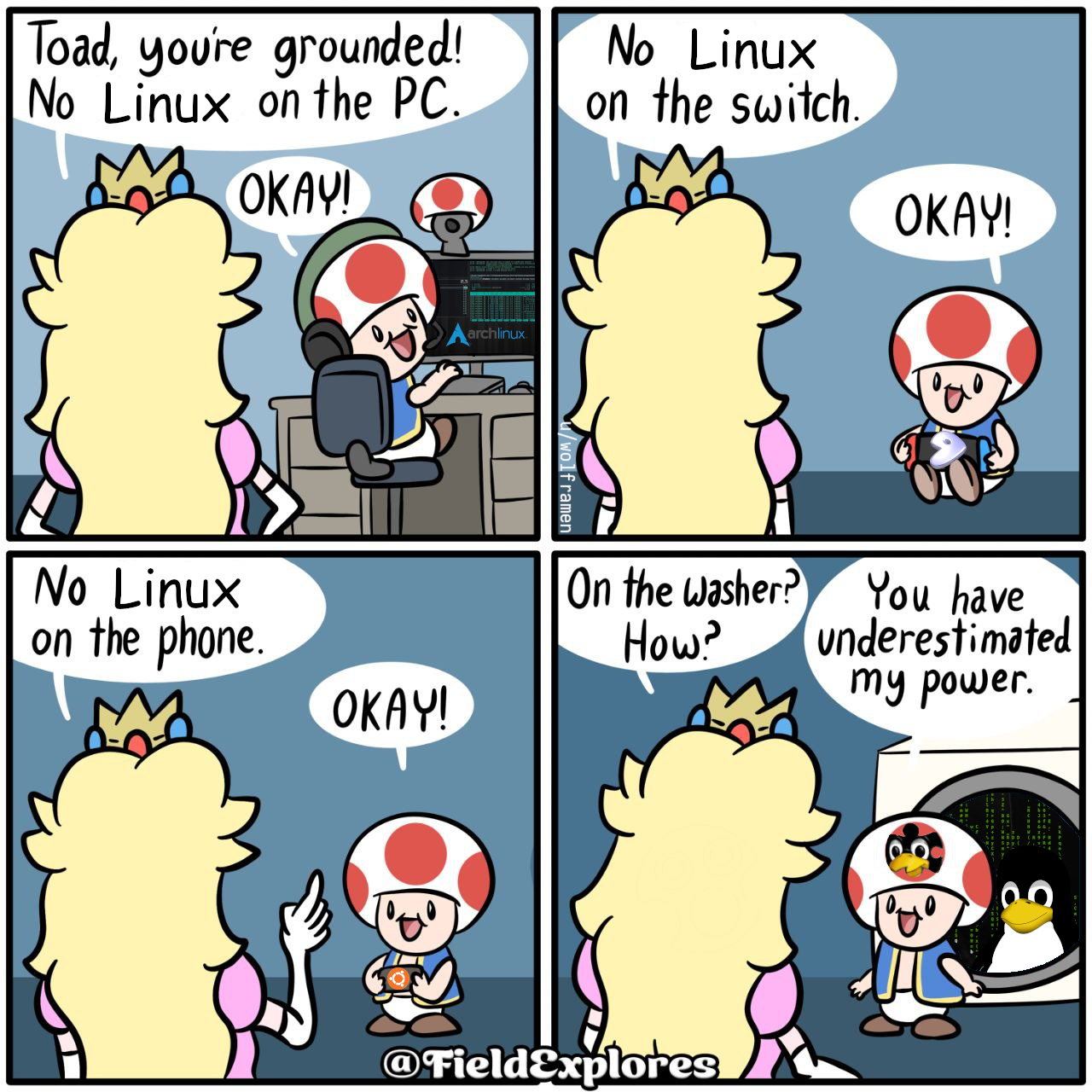 Принцесса пич комикс. Я люблю линукс. Люблю линукс.