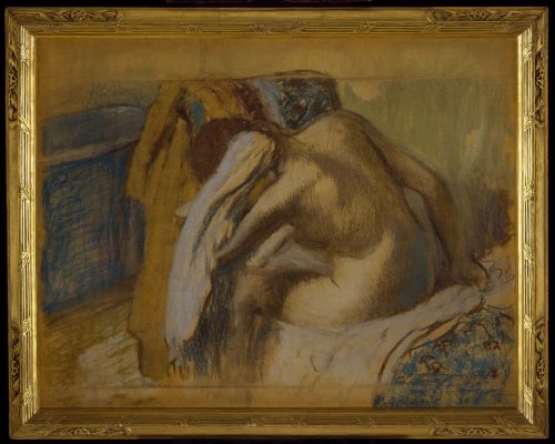 This pastel and charcoal drawing of a Woman Drying Her Hair by Edgar Degas, was recently in the cons