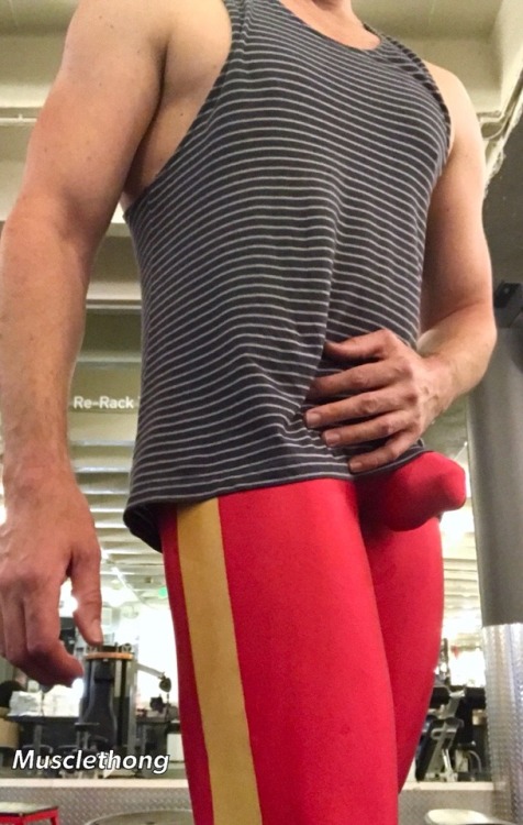 musclethong: Classic bulge tights for leg day Turns out tights are best for legs!
