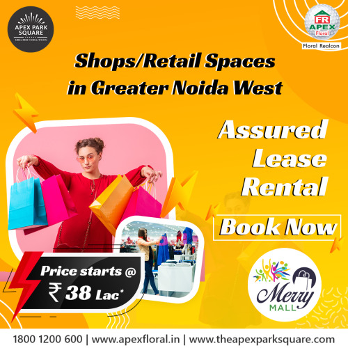 Merry Mall – Price Starts @ Rs. 38 Lac* for Shops/Retail Spaces
in Greater Noida West. Assured Lease Rental. Apex Park Square Give You Golden
Opportunity to Get Discount Offer. Hurry! Book Now! Call Us – 1800-1200-600 or
Visit Us at https://theapexparksquare.com/ #ApexParkSquare#CommercialProperty#RetailSpaces#Offer#PropertyInvestment#RetailShops#MerryMall#CommercialSpaces#Discount