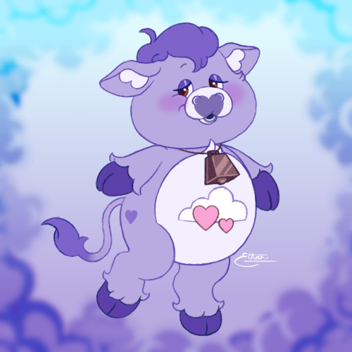 gen-deer: i commissioned @jollyroad for art of patient heart cow i am SO happy with how it turned ou