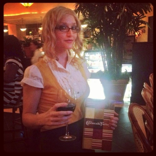 I went to the Cheesecake Factory dressed as Bernadette from Big Bang Theory for Halloween for dinner