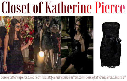 Katherine Pierce's Short black masquerade dress in Vampire Diaries