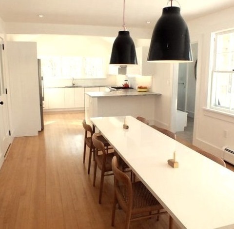 Dining Room Kitchen Dining BostonLarge Danish Kitchen/dining Room Combination With Light Wood Floors,