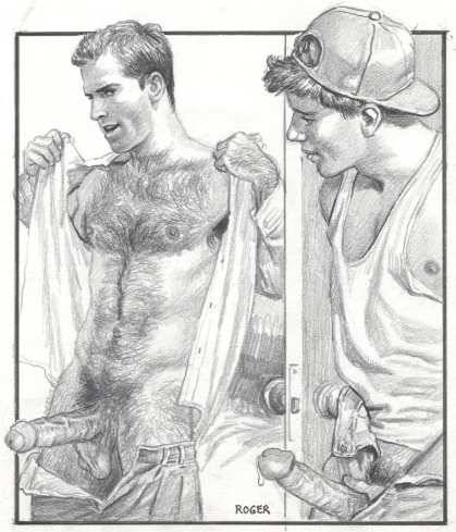 XXX Gay art illustrations by Roger Payne (part photo