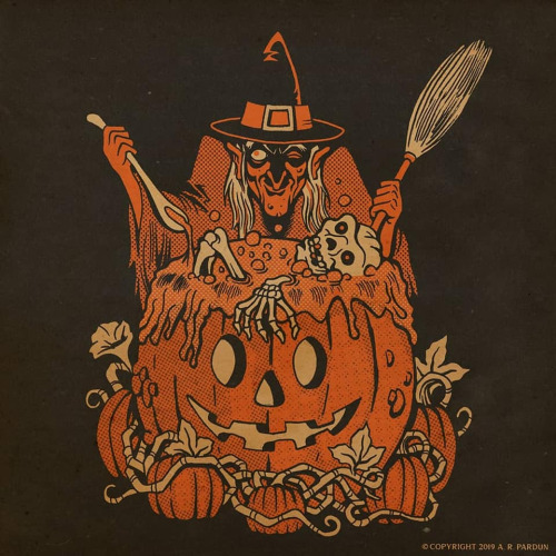 ex0skeletal-undead:Vintage Style Halloween Illustrations byAustin Pardun