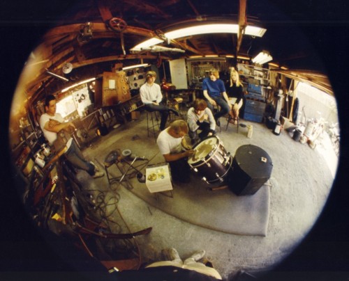 idasessions:Chris Hillman, David Crosby, Michael Clarke and Catherine Barnett watch Michael’s bass d