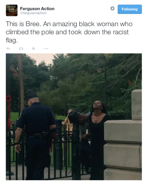 justice4mikebrown: On the early morning of June 27, activists in South Carolina gathered to take dow