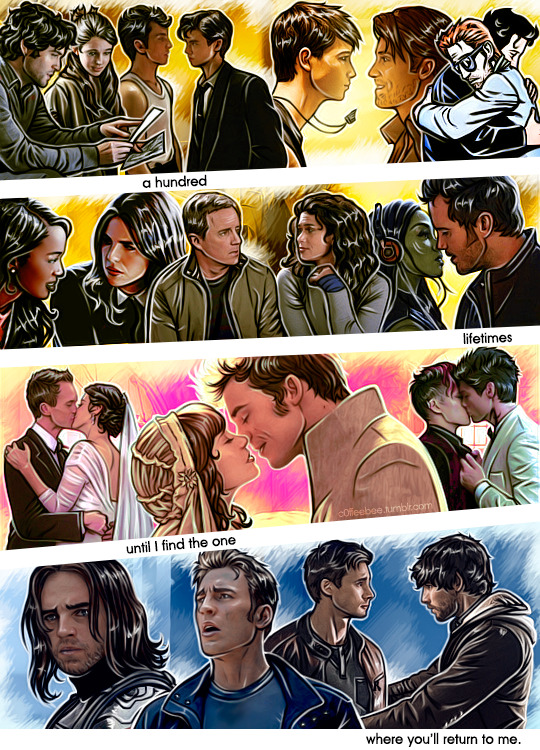 c0ffeebee:  25 lifetimes   multifandomAnd I’d choose you; in a hundred lifetimes,
