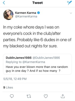 mwfdating: jhaftstrokes-pornstarselfies:  I wish i knew Karmen in her coke whore days…  Sounds like me   Wow, “Sounds like me”, meaning now? Great for you and everybody near you!