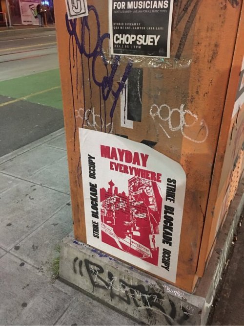 May Day posters in Seattle