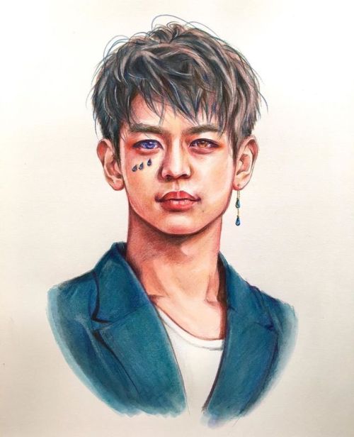 Minho ٥✦. . #shineefanart #minho  #watercolorpencil #colorpencil  www.instagram.com/p/B0c0YR