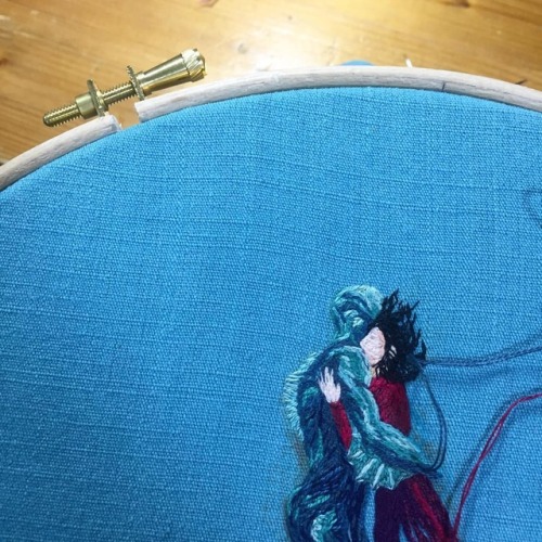 ✨✨ #wip #hyeinembroidery #hyeinillustration #theshapeofwater  . . . . . . . #embroidery #handembroid
