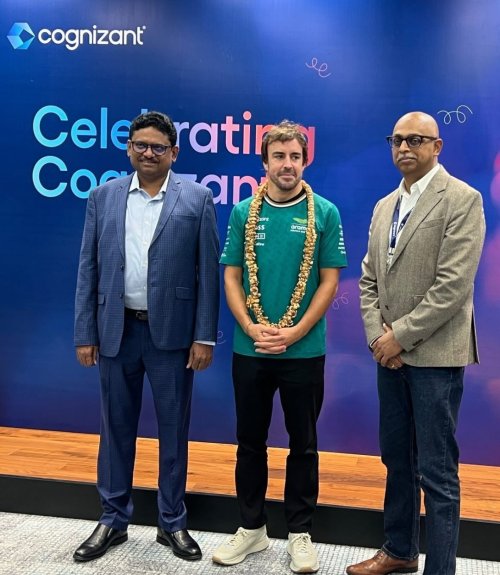 Fernando Attending An Event In Cognizant's Office In Chennai Today