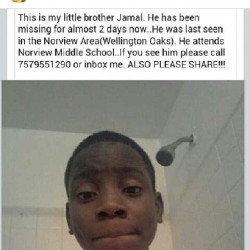 visionofpleasure:  naturalhairjunkies:  #missing child in #Virginia look #missing #missingchild #missingchildren praying for his safe return.   Dam