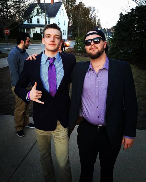 He wore the purple tie for me. #biglittle #zbturi #gogreek #urigreeklife (at University of Rhode Isl