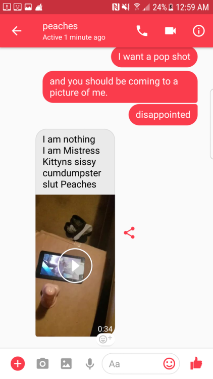 An ungrateful sissy. This is her *Mistress Kittyn*. What an undeserving little bitch.