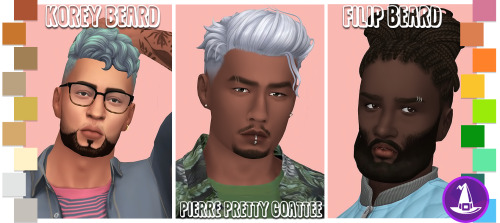 simthing-clever:@hellagoodsims Witching Hour Facial Hair Dump UPDATE: 05/21/2022 ADDED TWH V2 SWATCH