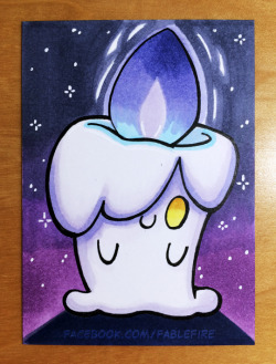 fablefire:  Litwick ACEO from my Twitch stream last Thursday. I keep forgetting to upload the ACEOs…Check out my Twitch streams here: twitch.tv/fablefire 