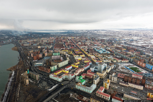 glumshoe:supplyside:Norilsk is an industrial city in Krasnoyarsk Krai, Russia, located above the Arc