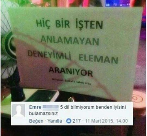 Hiçbir işten...