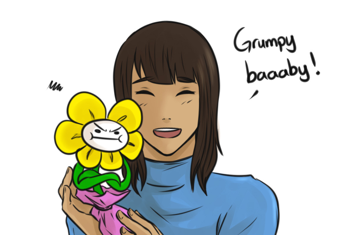 Sweet-Hope's art blog — Frisk and Flowey from Undertale I'm sorry for