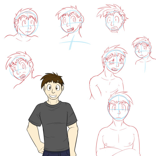 Texnatsu Character Sketches - Richard HunterSo while doing the basement bangers picture series, i would warm up the stream by practicing anime faces with the “protagonist” of Texnatsu, Rich or the self-insert character the player plays as.  Similar