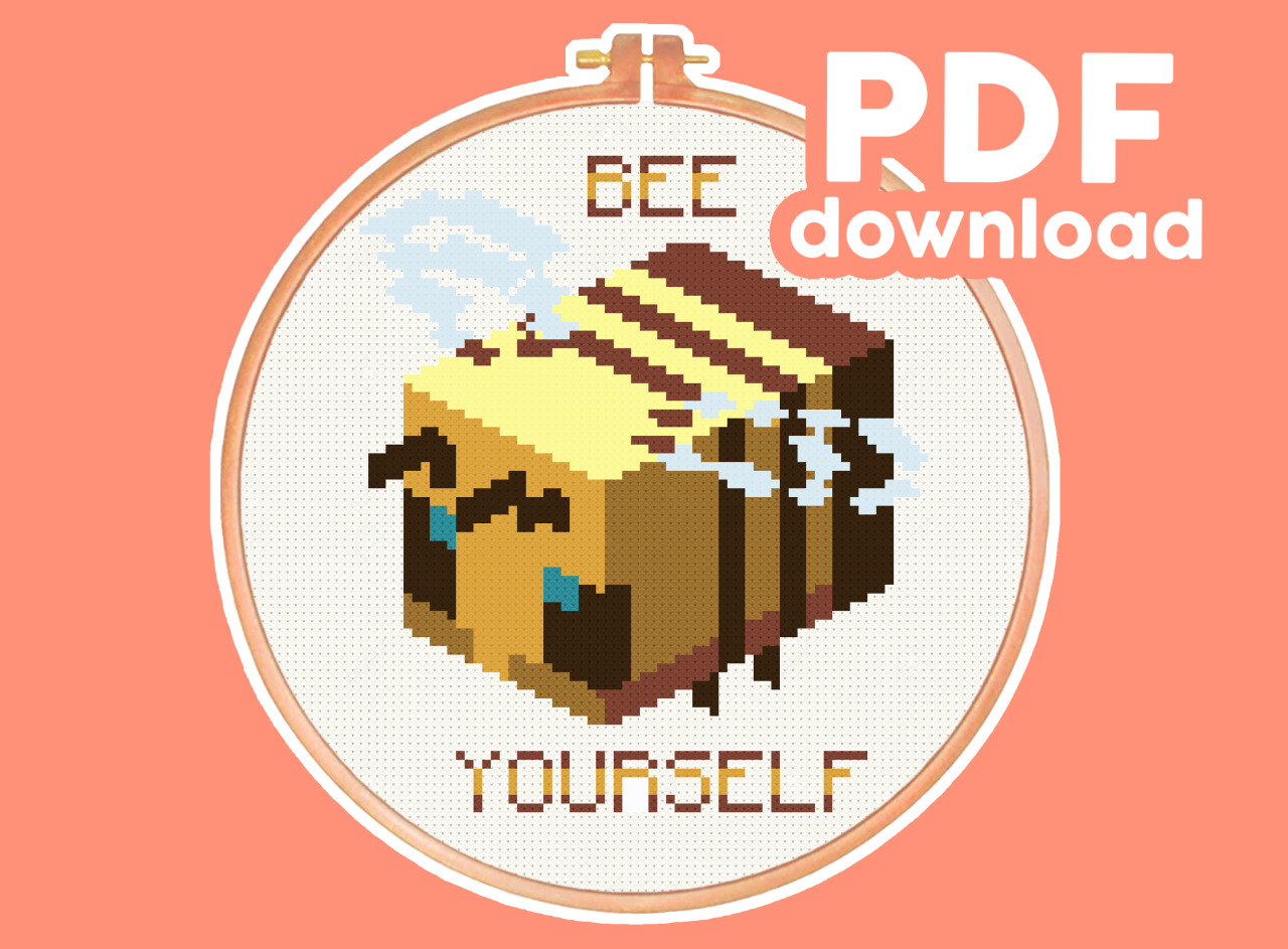 Stitched Cat — Free Minecraft Bee Cross Stitch Pattern Google