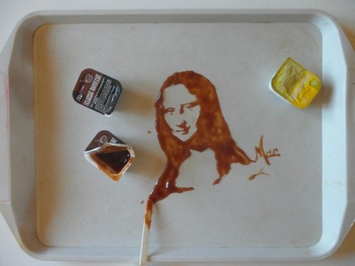 wetheurban:  ART: Pop Culture Portraits by Vivi Mac Now this is cool. French artist Vivi Mac can use virtually any kind of food to create detailed celebrity portraits. Vivi doesn’t need a paintbrush, just a simple straw or a spoon.  Her choice of