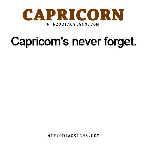 inspiring-pictures:  wtfzodiacsigns:  Capricorn’s never forget. - WTF Zodiac Signs Daily Horoscope!   Visit WTFZODIACSIGNS.COM For More! If you want to SMILE, then visit the site!