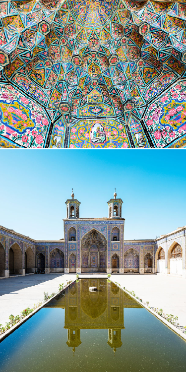 asylum-art:  Luminous Mosque with the rainbow colors by Mohammad Reza Domiri GanjiThe stunning Nasir