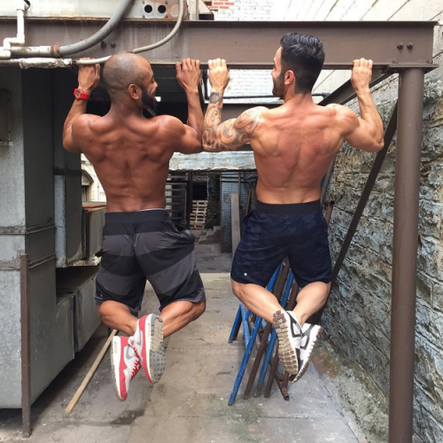 NEW PIC: Ramin &amp; James Brown III behind the scenes at Broadway Style Guide fitness shoot las