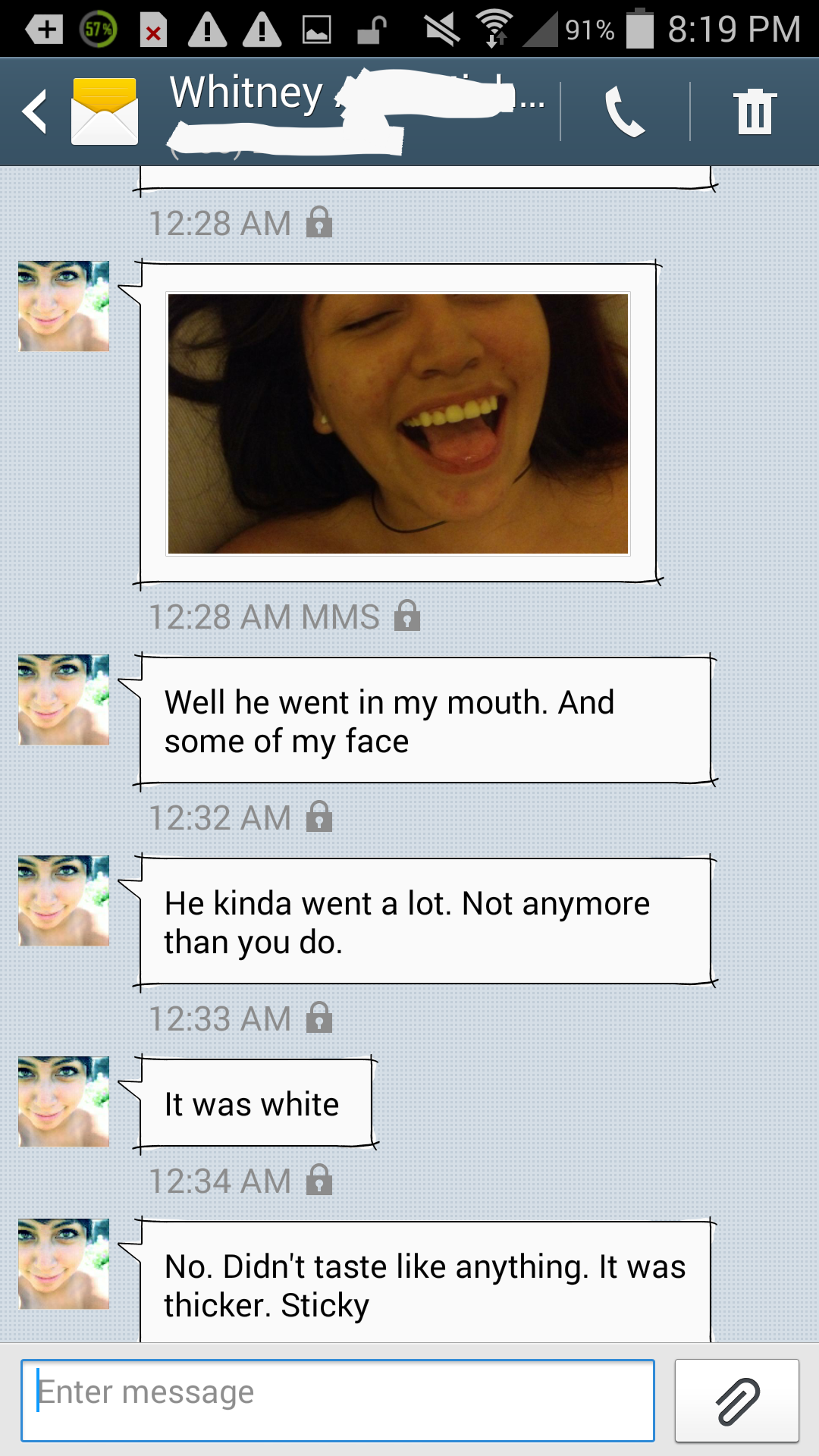 badgirlfriend25:  Text messages with details from the night 