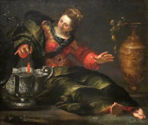 didoofcarthage:Circe Mulling Wine by Gioacchino Asseretoc. 1630oil on canvasDayton Art Institute