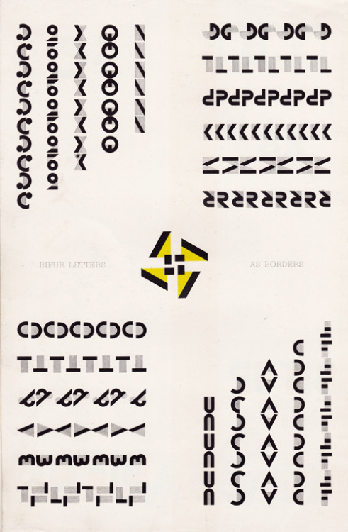 Adolphe Mouron Cassandre, typeface Bifur, designed 1929. Promotional Brochure by Soldans Ltd. London