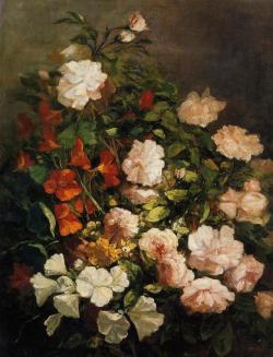 frail-eternity:  Spray of Flowers // Spray of Flowers - Hollyhocks, Eugene Boudin