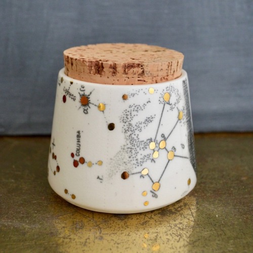 sosuperawesome:Constellation Plates, Mugs and Jars, by Salt and Earth Ceramics on Etsy