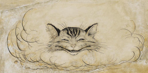 poboh:The Cheshire cat, Arthur Rackham (1867 - 1939)  - Pen and Black ink and Watercolour Heightened
