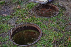 fuckyeahabandonedplaces:  moosenotgoose:  Things to be expecting in old buildings:    5)   ”Mantraps” or “Legbreakers” In this particular case, otherwise known as “grease traps”.   We’ve also seen this hazard at industrial sites in