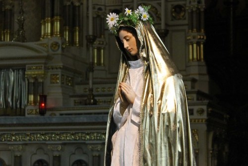 A Processional Statue Of The Blessed Mother In The Sanctuary Of St. Stanislaus Kostka In Pulaski Park,