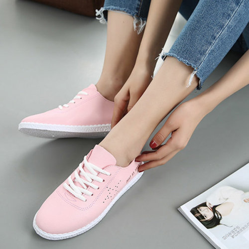 retokyo:Lace Up Casual Breathable Flat Shoes