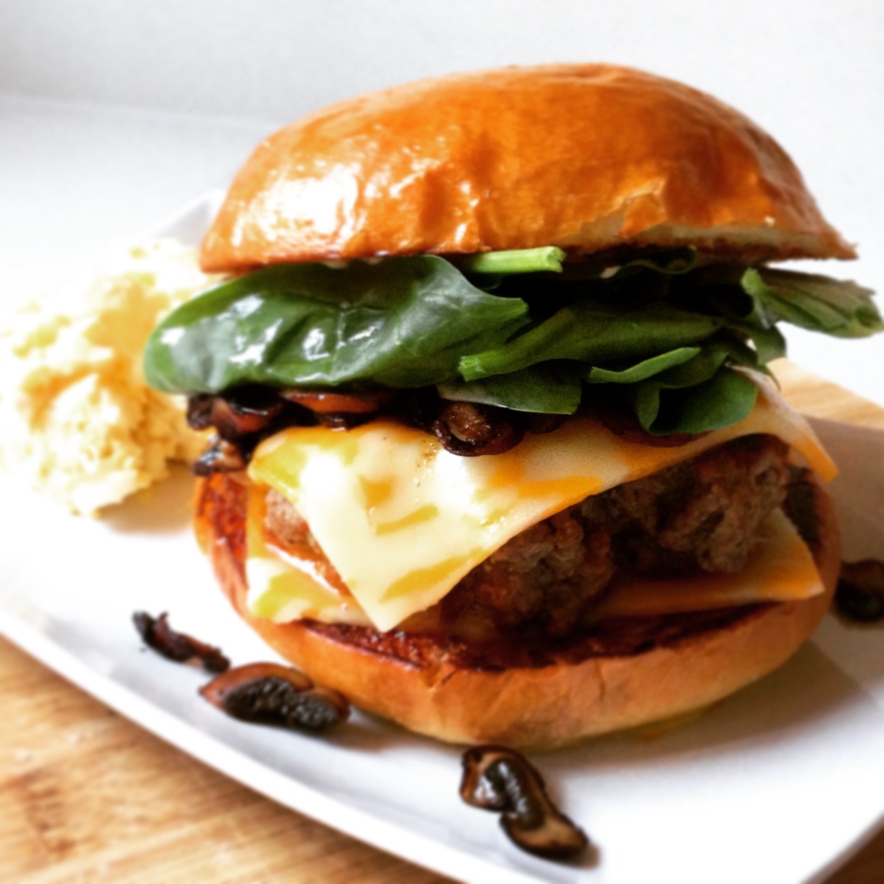 1/3+ lb. fatty beef burger with two slabs of jack... SINTICE