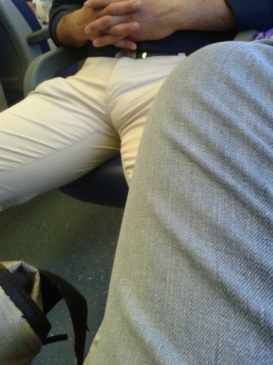 freeballdfw:  guys-with-bulges:  italian bulge on train.. seemed a very thick cock
