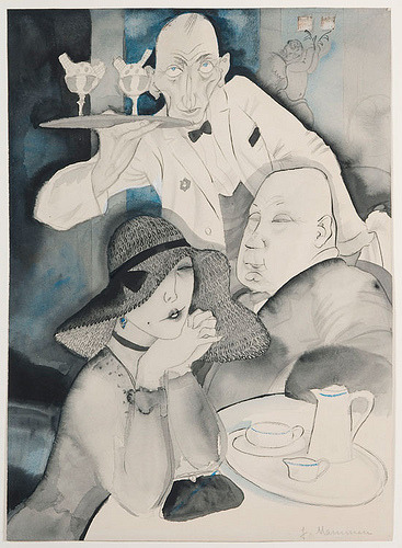 art-centric:  Jeanne Mammen, In the Café, 1920s 
