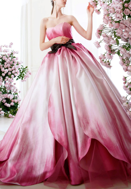 evermore-fashion:Favourite Designs: Kiyoko Hata ‘Pink’ Bridal Couture Collection