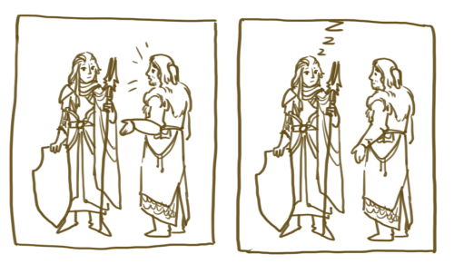 pimsri: LOTRO doodle :DApparently, elves can sleep standing up as well as with eyes wakeful.and why 