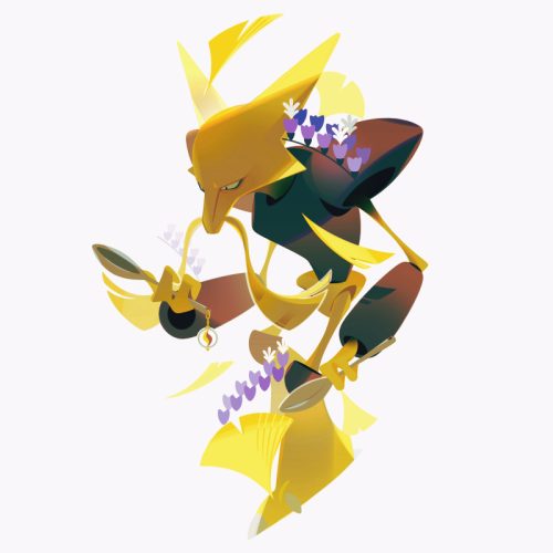 mmn2:Pokemon × Language of Flowers -Ⅳ-Alakazam × ginkgo, staticeginkgo…longevity, requiescatstatice…